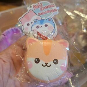 Poli Squishies Hamster Cream Macaron Cookie Squishy Slow Rising New Kawaii